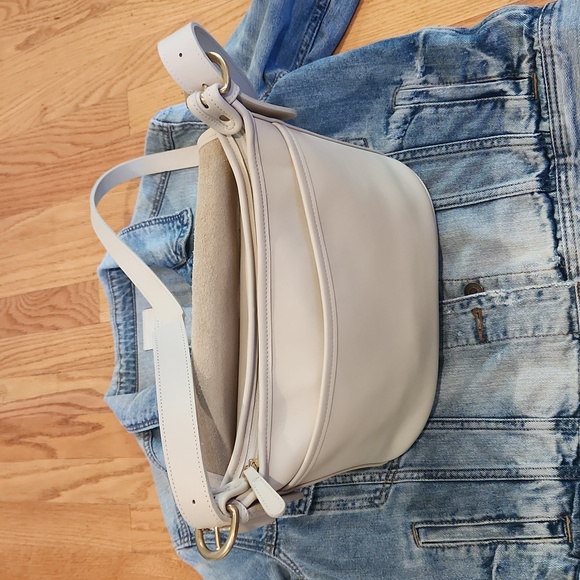 Gorgeous 90s Vintage Coach Fletcher Leather Crosssbody 4150 Off White - Picture 9 of 14